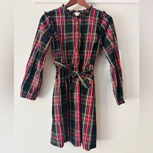 Crewcuts Tartan Plaid Stewart Holiday Dress Red Black Christmas Kid Girls 14